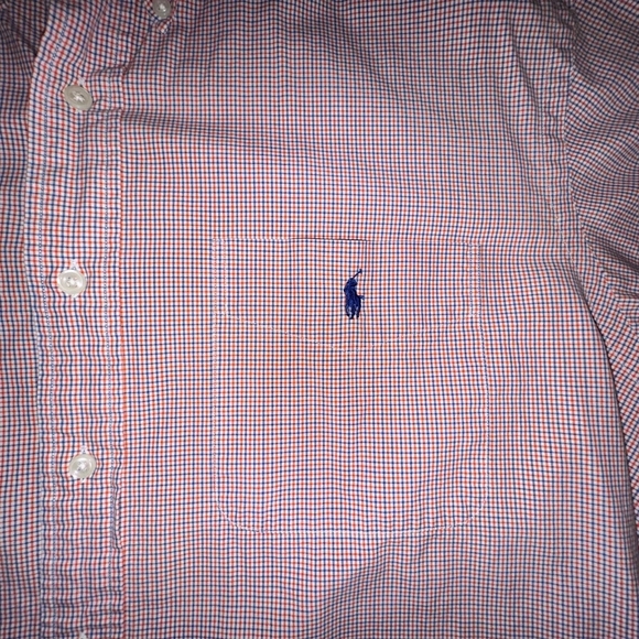 Ralph Lauren Shirt Mens Large Red White Blue Check Short Sleeve Button Up - Picture 3 of 9